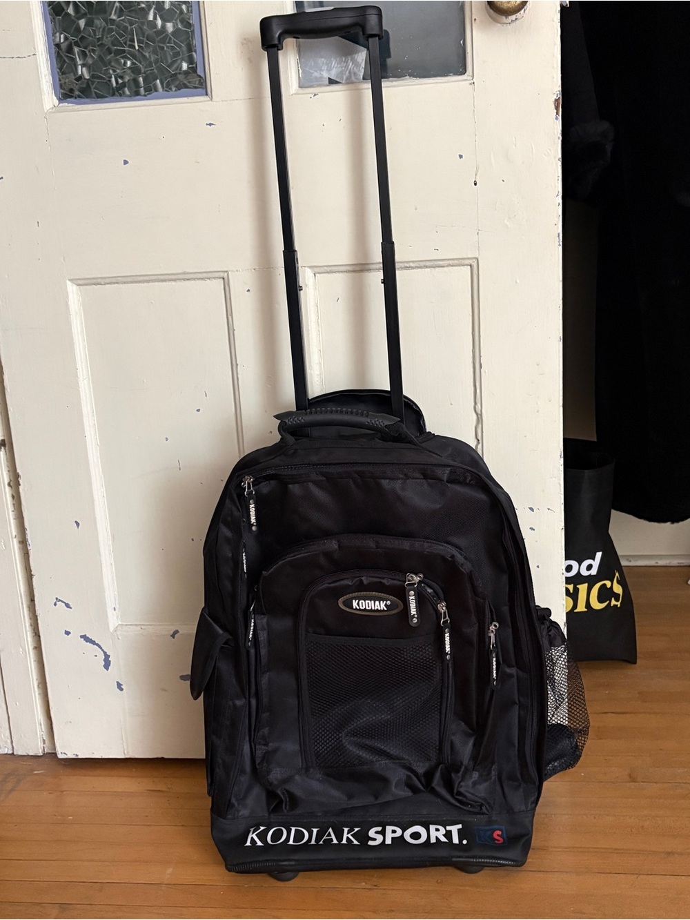 Kodiak Sport Black Rolling Wheeled Backpack with Telescoping Handle